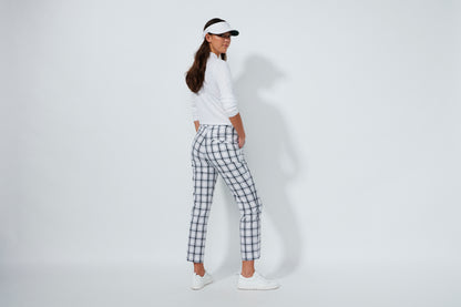 Golf Plaid Ankle pants - white/black
