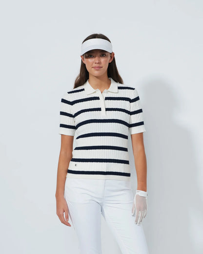 Stripe Madelene 1/2S Polo shirt - Navy