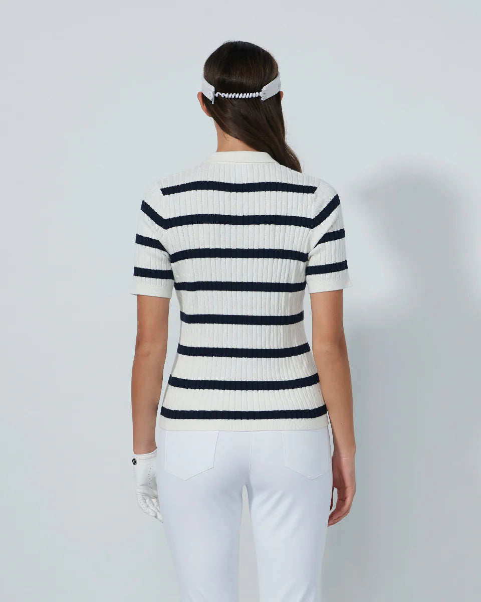 Stripe Madelene 1/2S Polo shirt - Navy