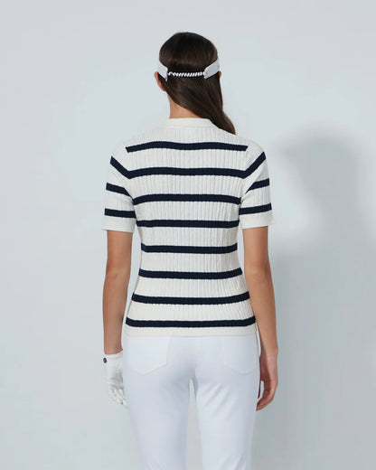 Stripe Madelene 1/2S Polo shirt - Navy