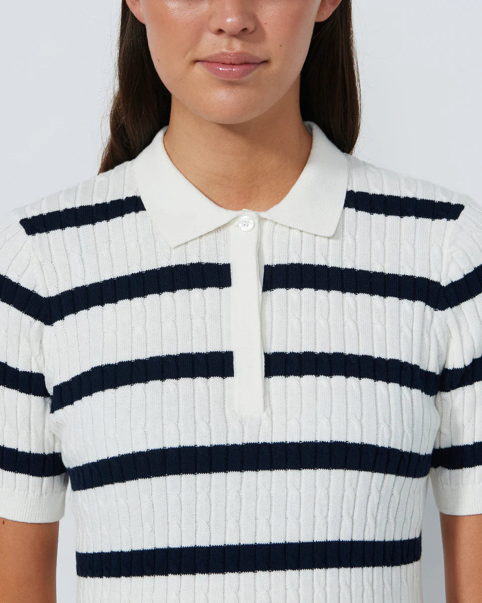 Stripe Madelene 1/2S Polo shirt - Navy