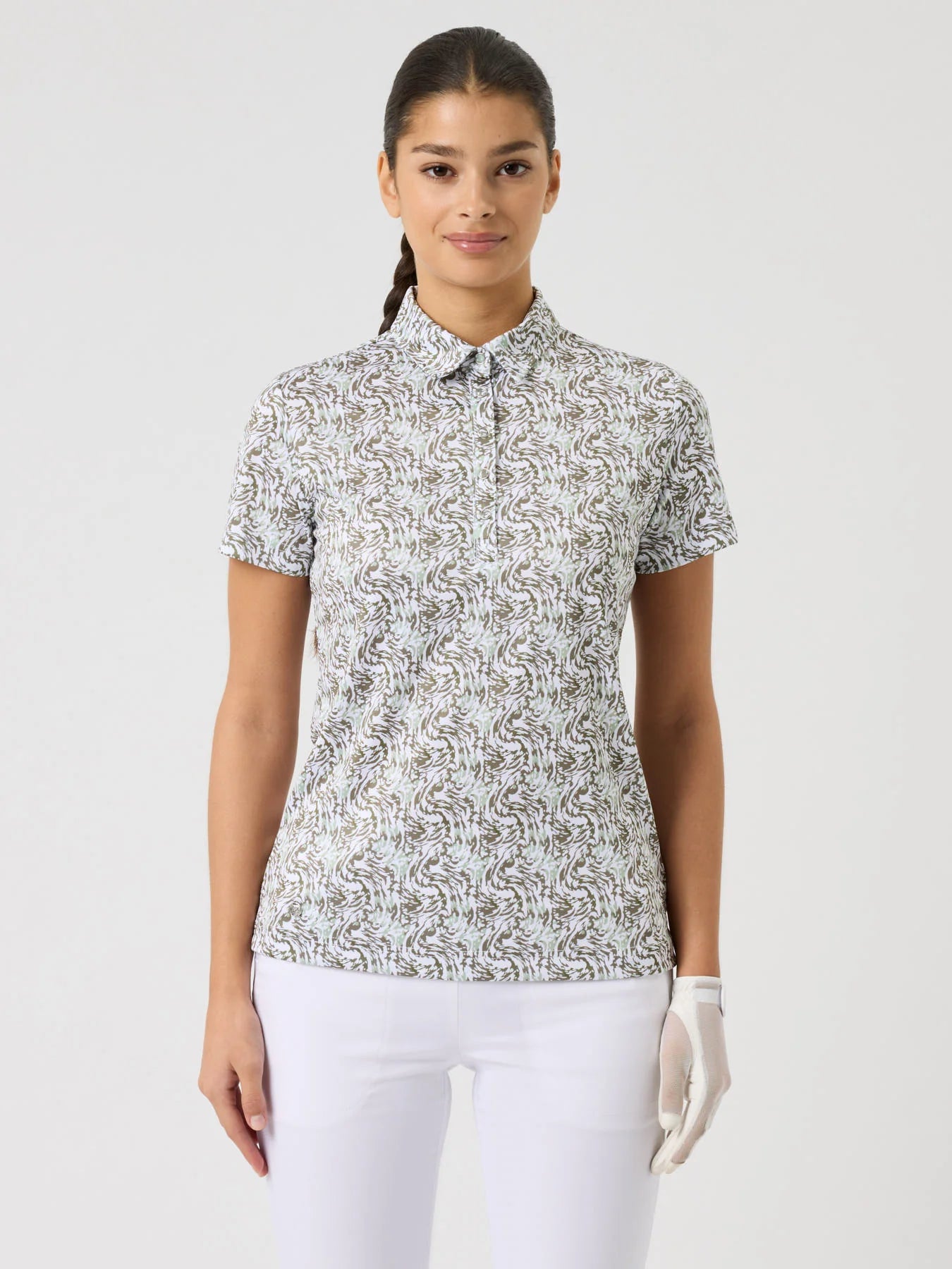 Dull Printed SS Polo Shirt - Abstract Swirl