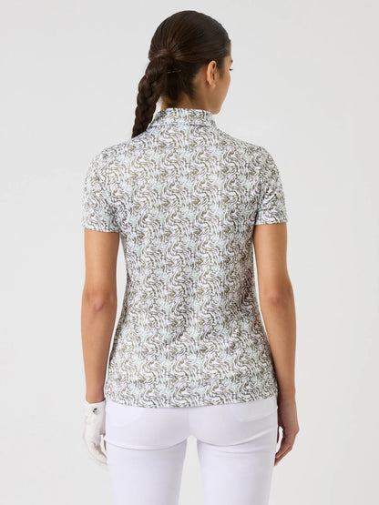 Dull Printed SS Polo Shirt - Abstract Swirl