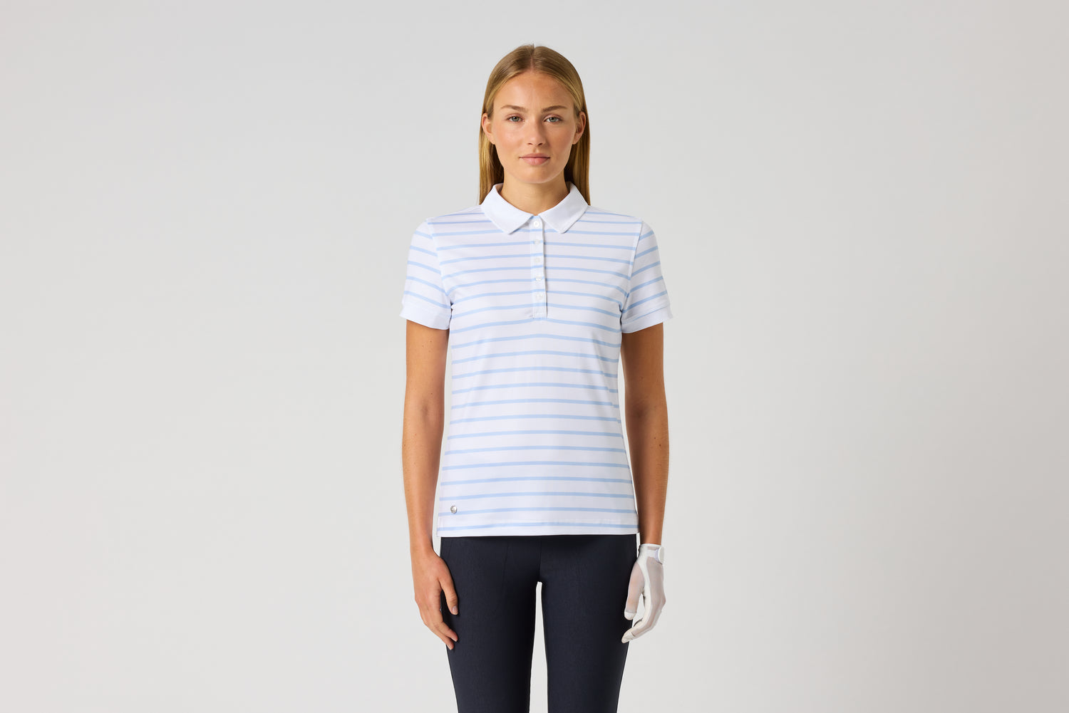 Printed SS Polo shirt - Light Blue Stripe