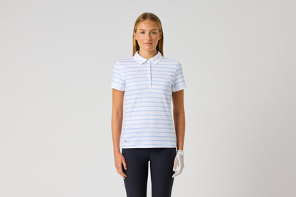 Printed SS Polo shirt - Light Blue Stripe