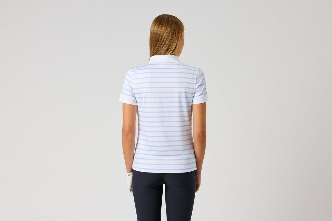 Printed SS Polo shirt - Light Blue Stripe