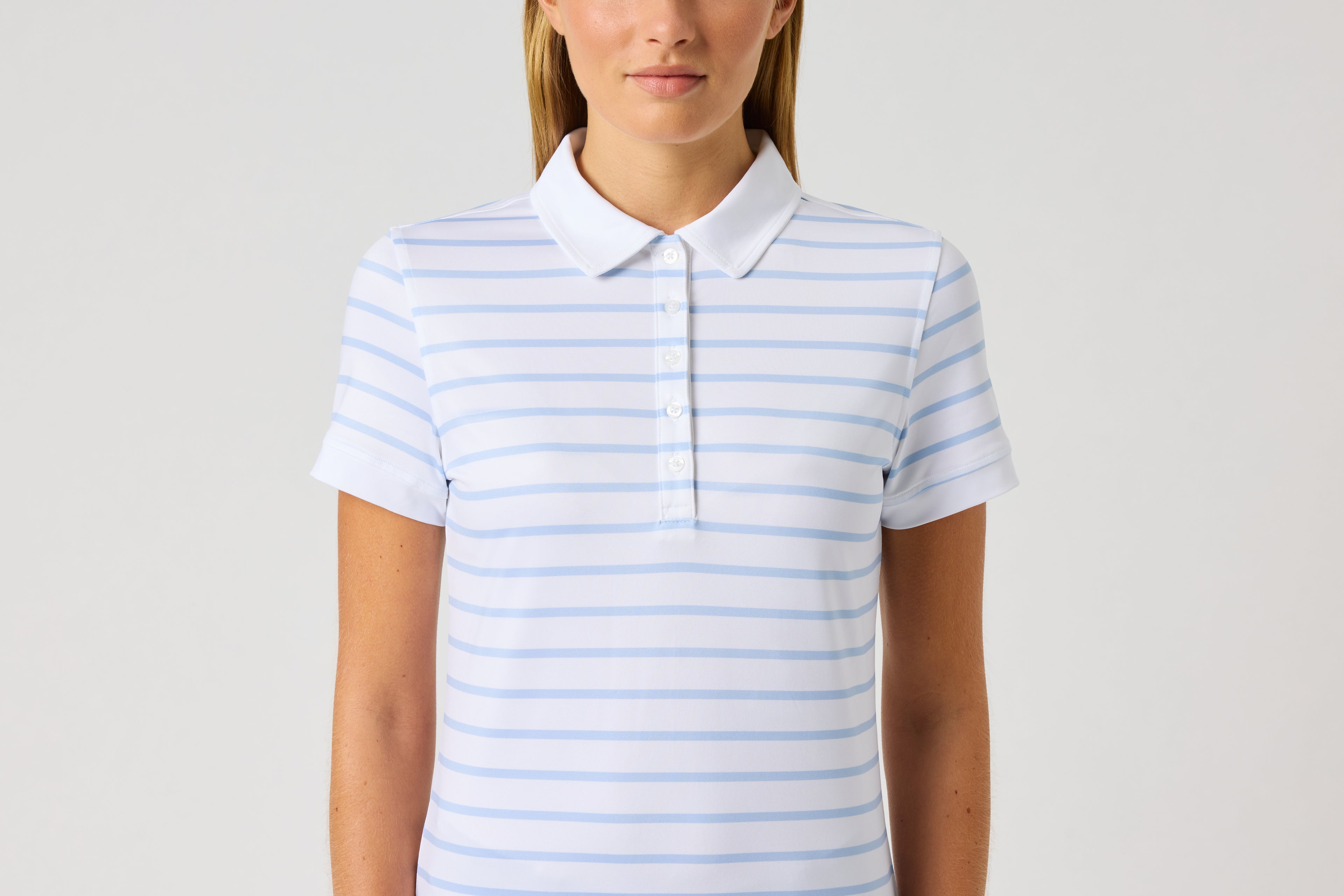 Printed SS Polo shirt - Light Blue Stripe