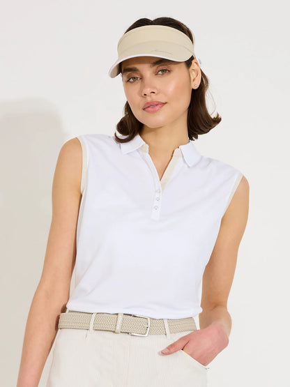 Lds Bovey drycool sleeveless - white/lt.sand