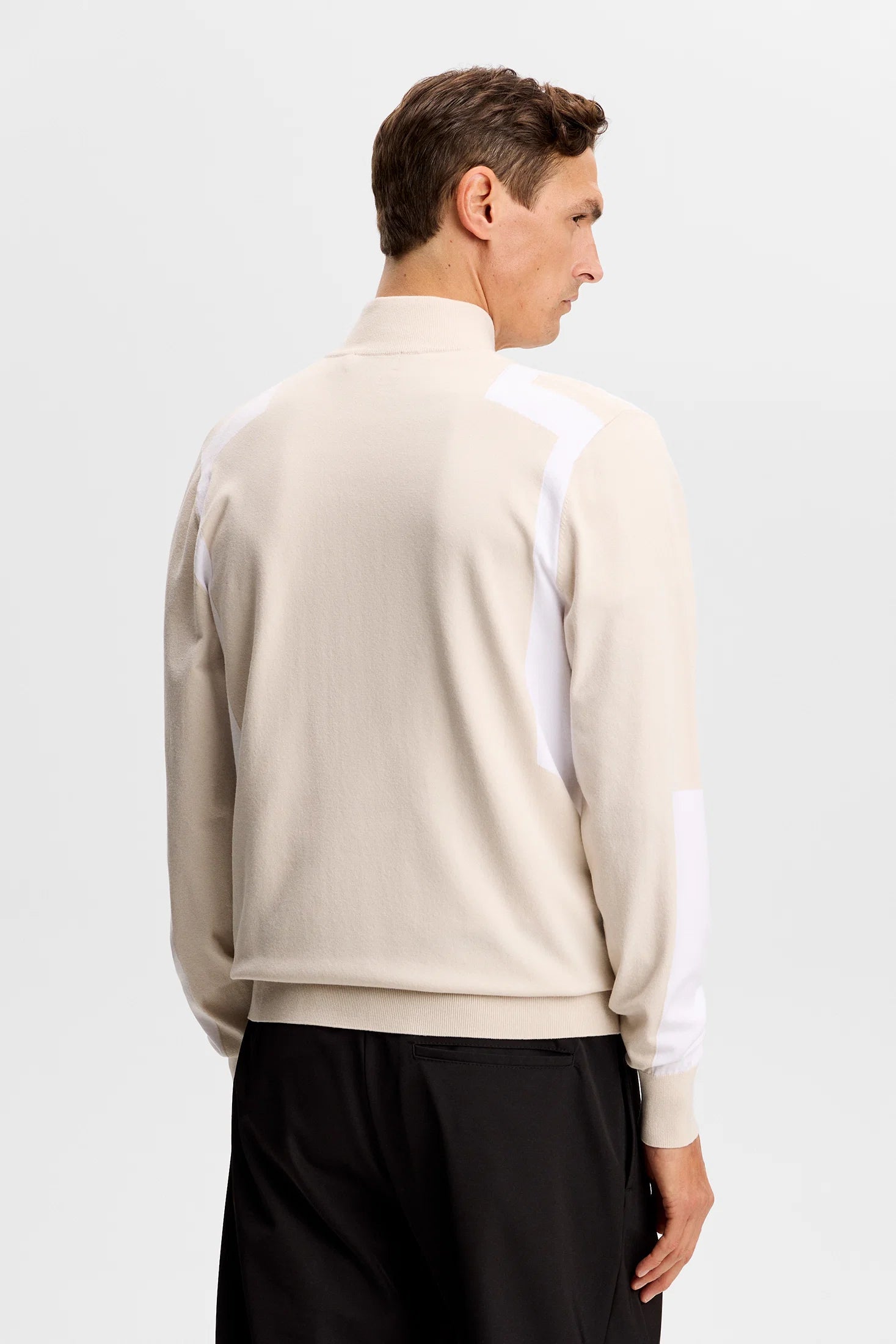 Kendrick Knitted Zip Sweater - Moonbeam