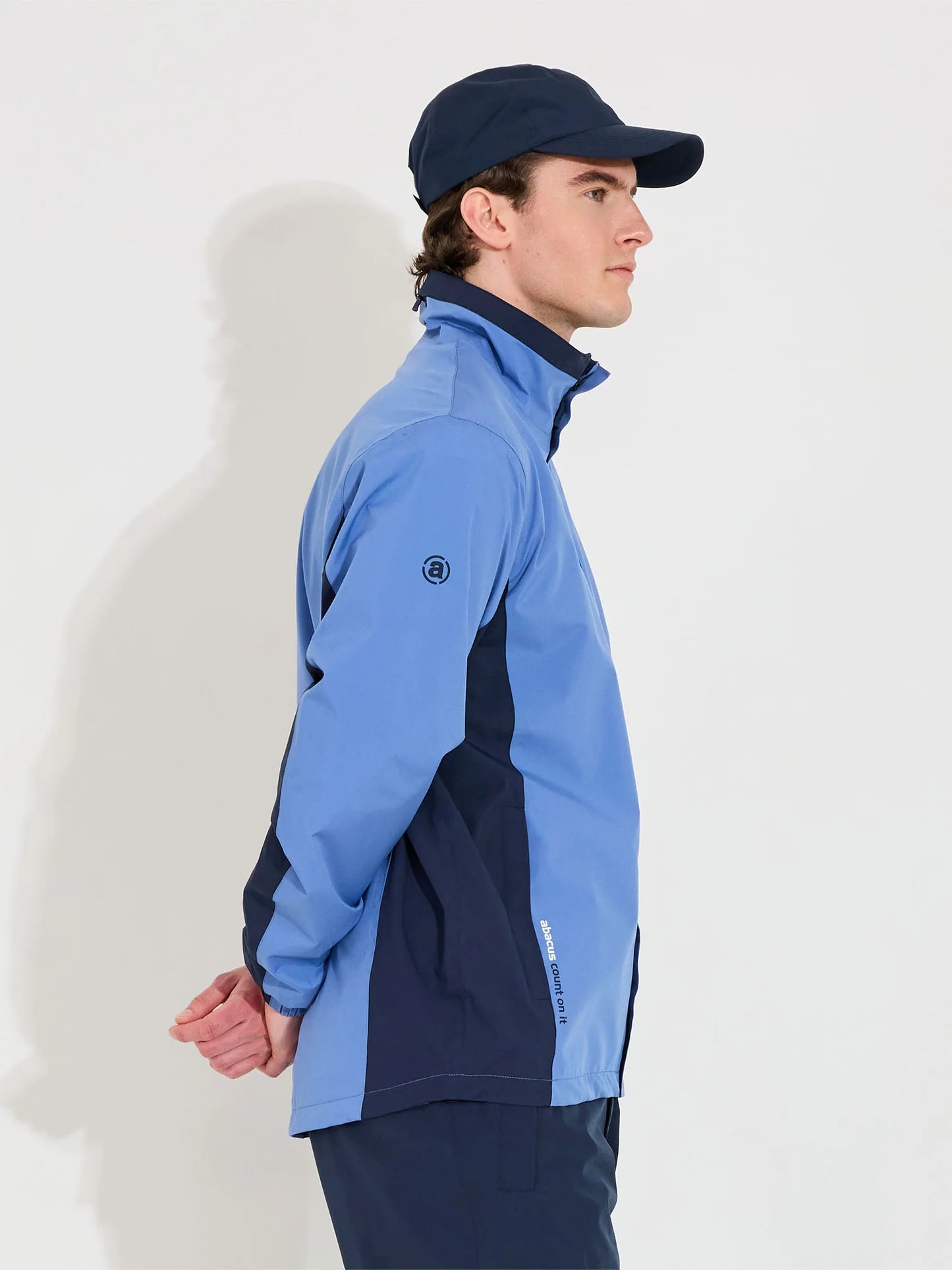 Mens Links stretch rainjacket - horizon blue