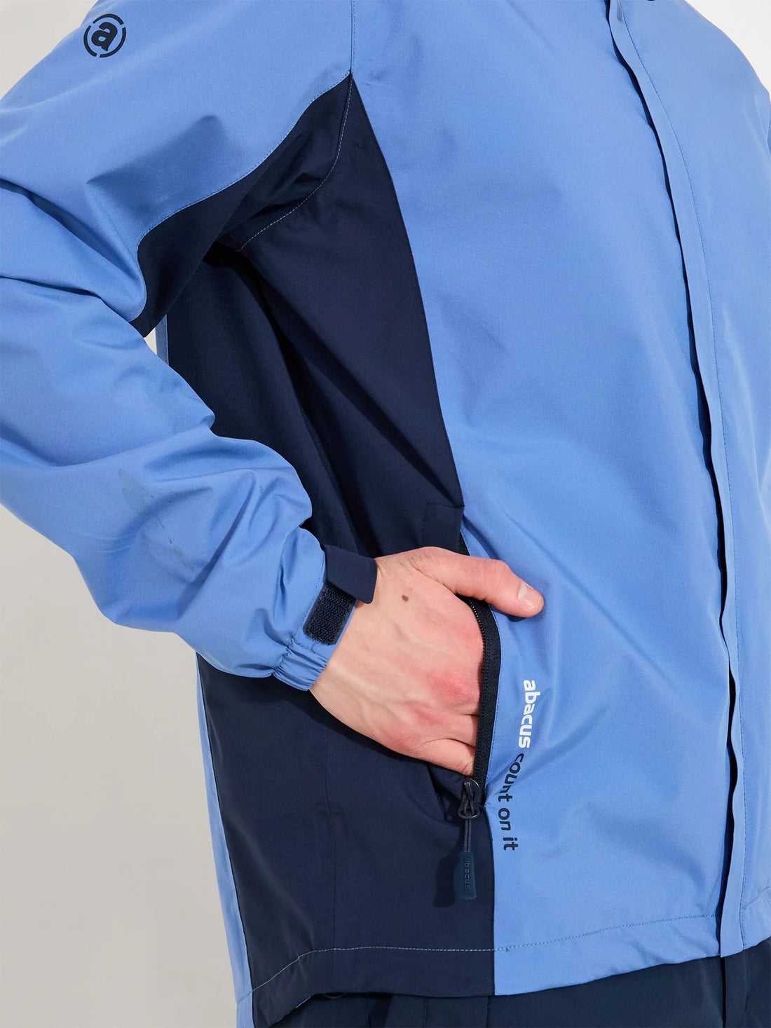 Mens Links stretch rainjacket - horizon blue