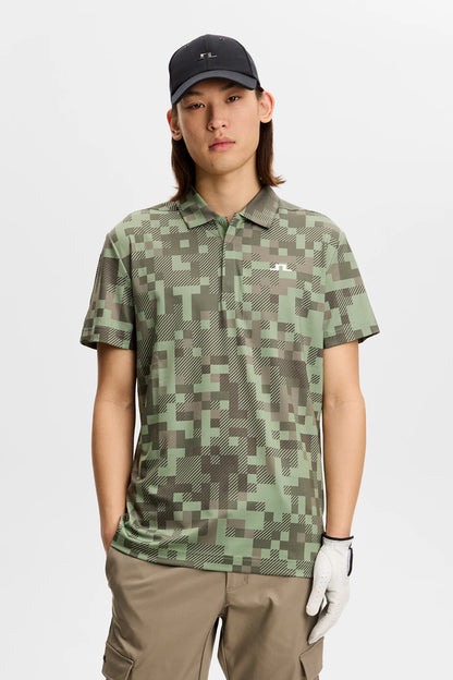 Dario Tour Print Polo - Tour 26 Tonal Green