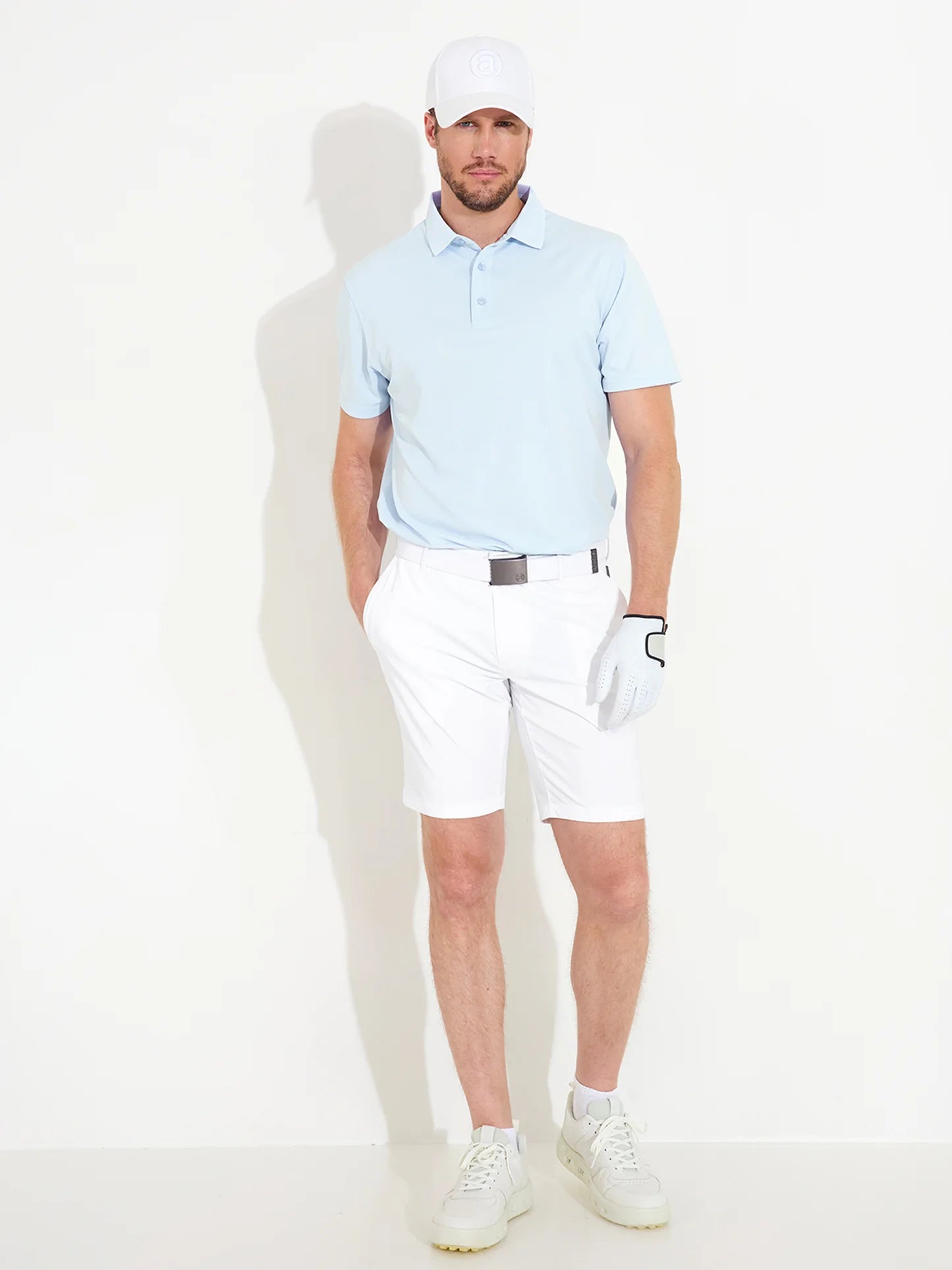 Mens Cray drycool polo - lt.blue