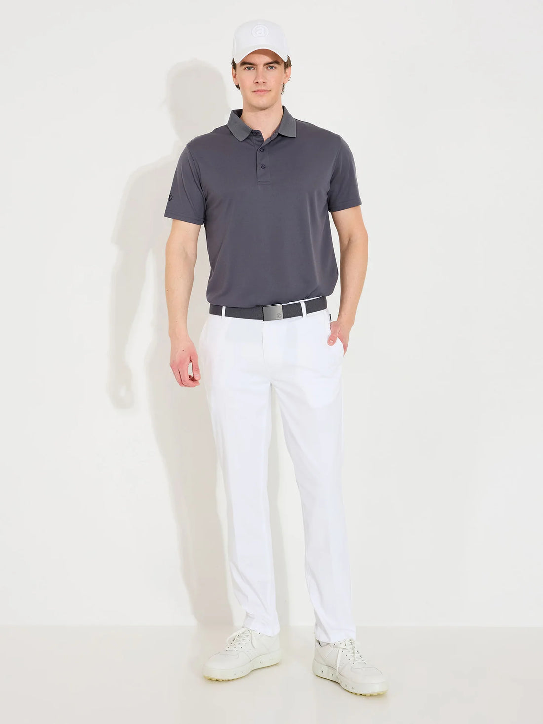 Mens Cray drycool polo - dk.grey