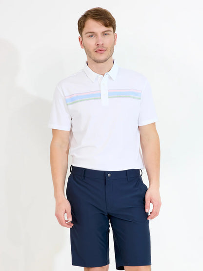 Mens Cruit drycool polo - white/iceblue