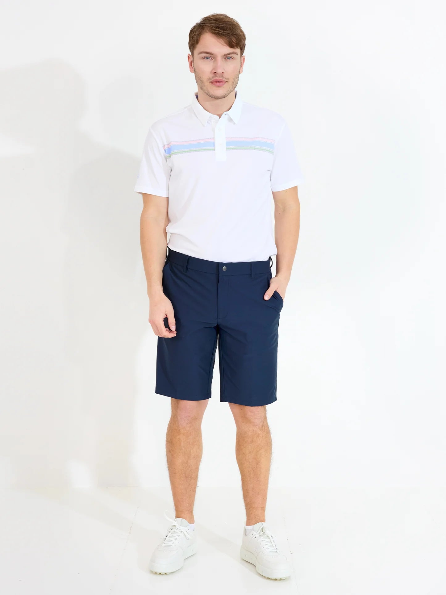 Mens Cruit drycool polo - white/iceblue