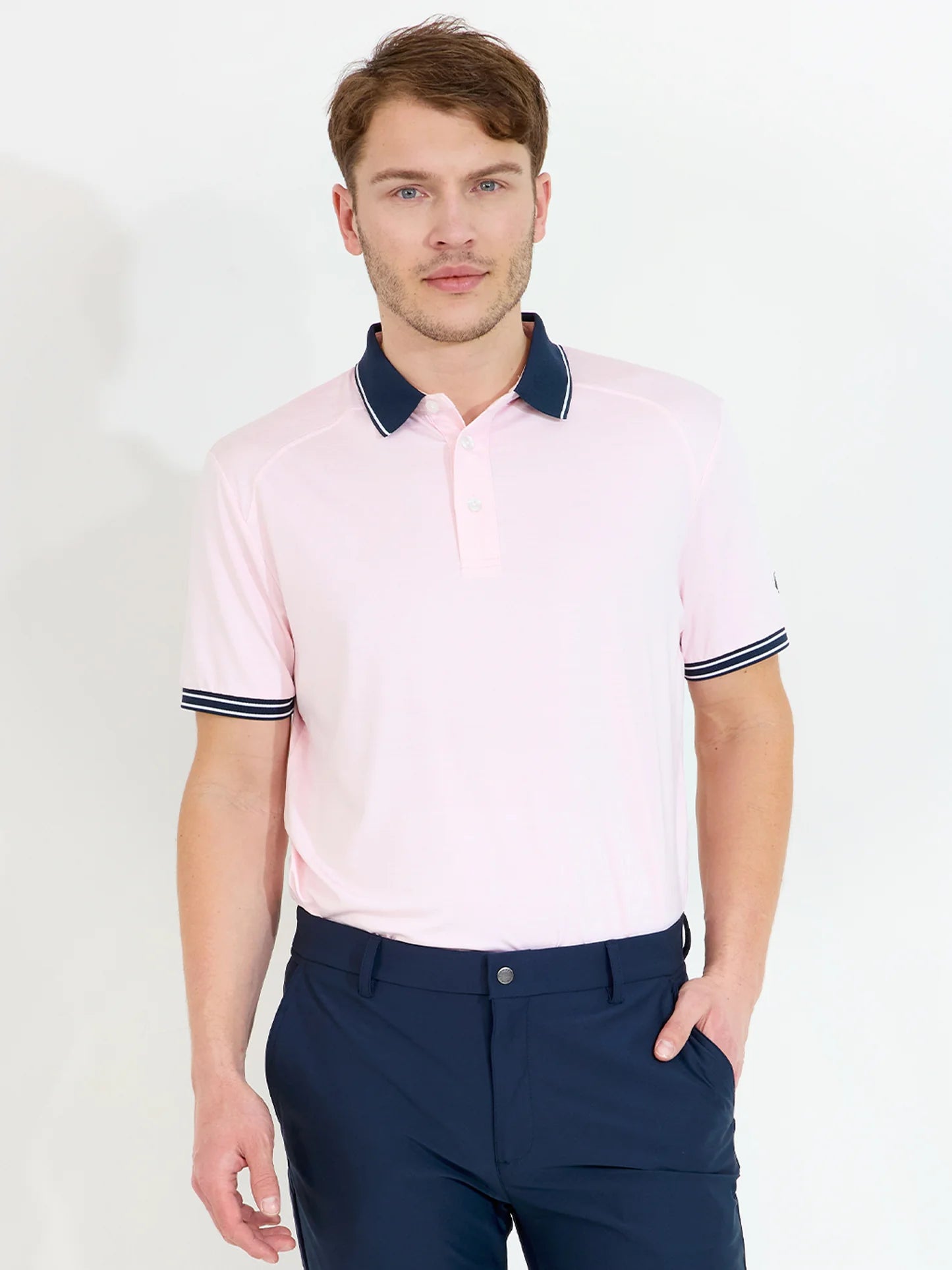 Mens Spey drycool polo - lt.pink