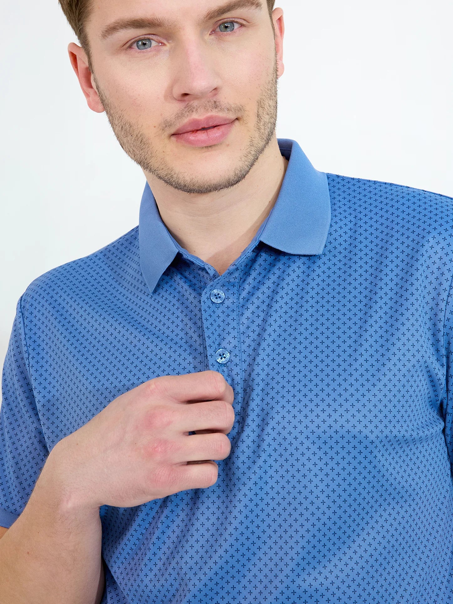 Mens Hammel recycled polo - horizon blue