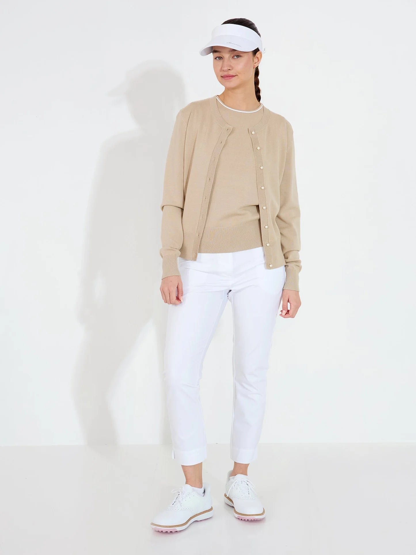 Lds Niblick cardigan - lt.sand