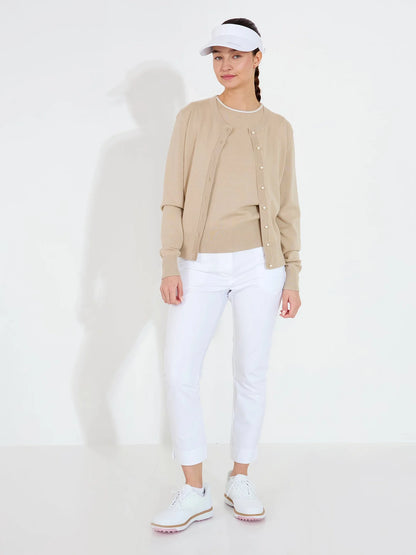 Lds Niblick cardigan - lt.sand