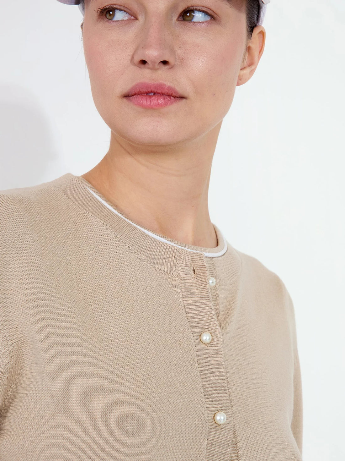 Lds Niblick cardigan - lt.sand