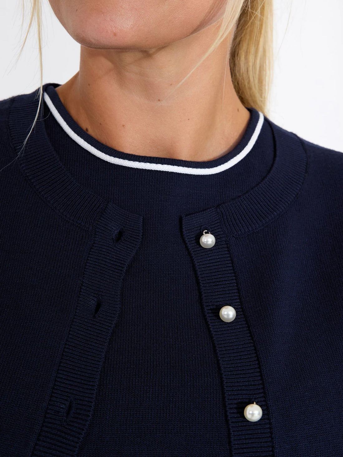 Lds Niblick cardigan - navy