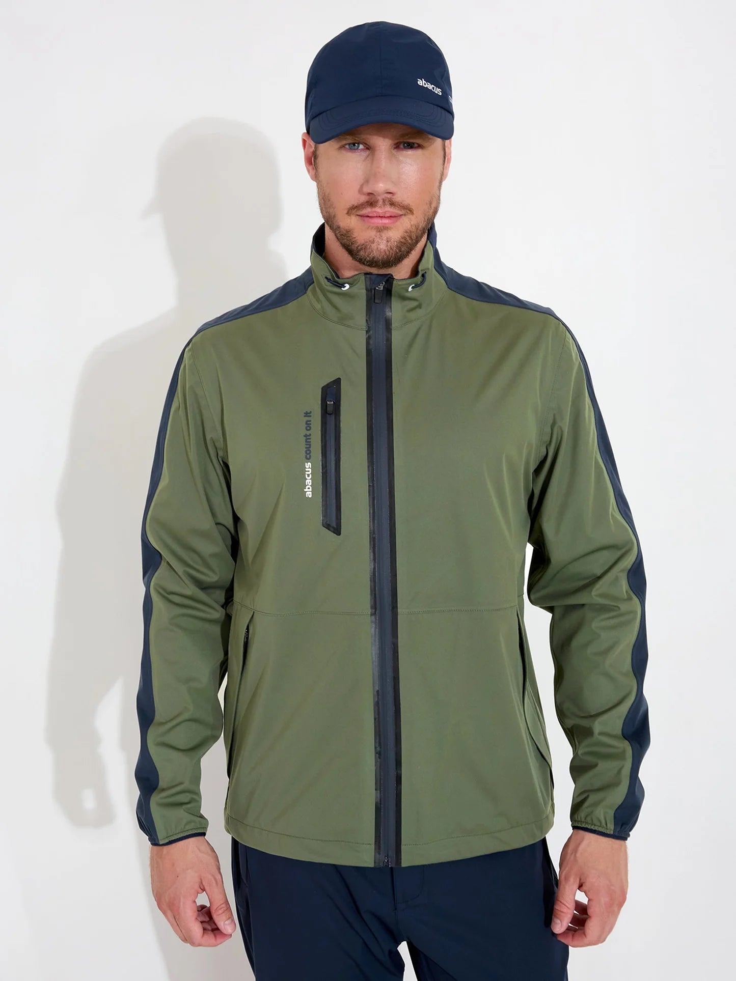 Mens Bounce rainjacket - navy/ forest