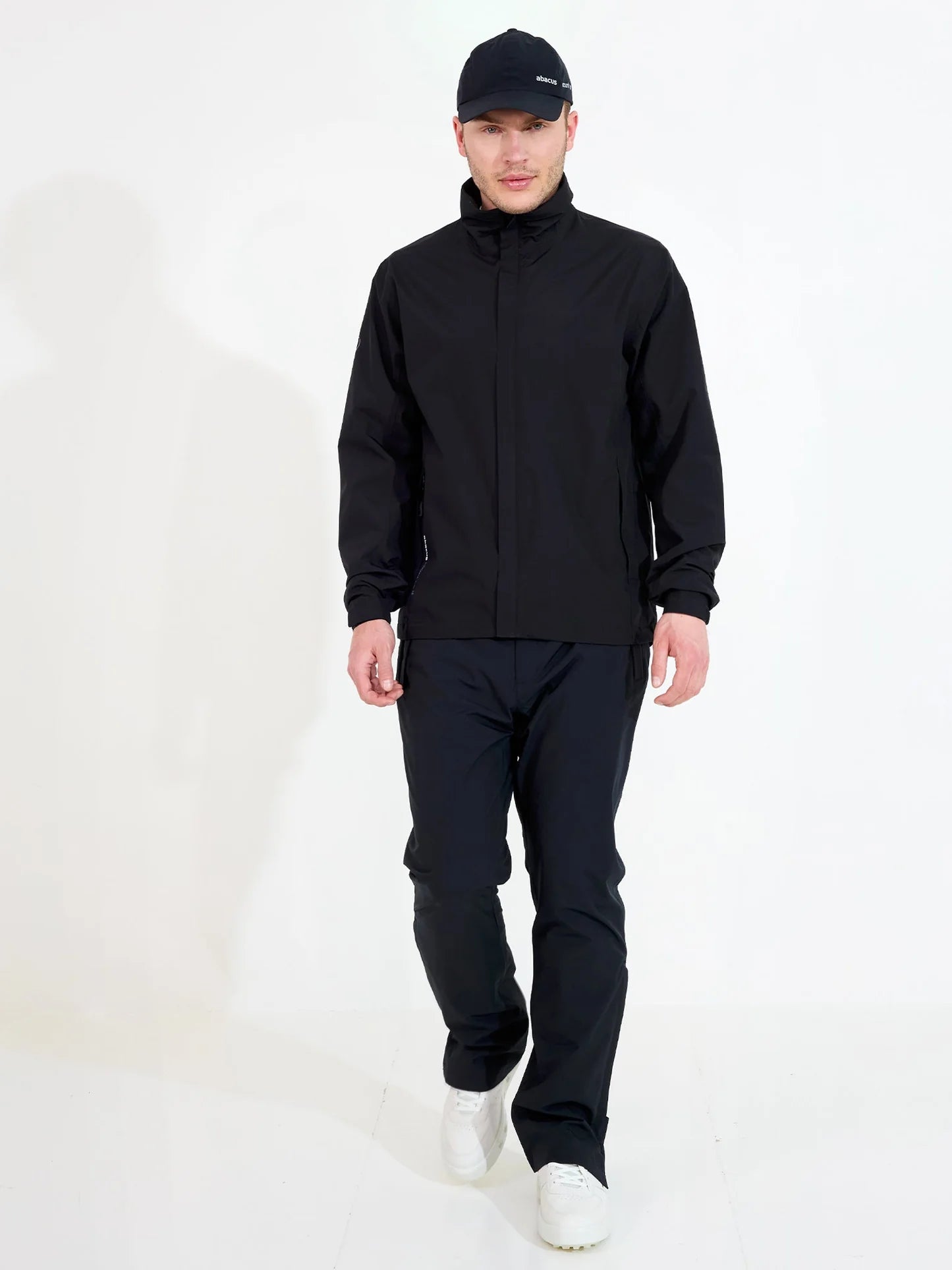 Mens Links stretch rainjacket - black