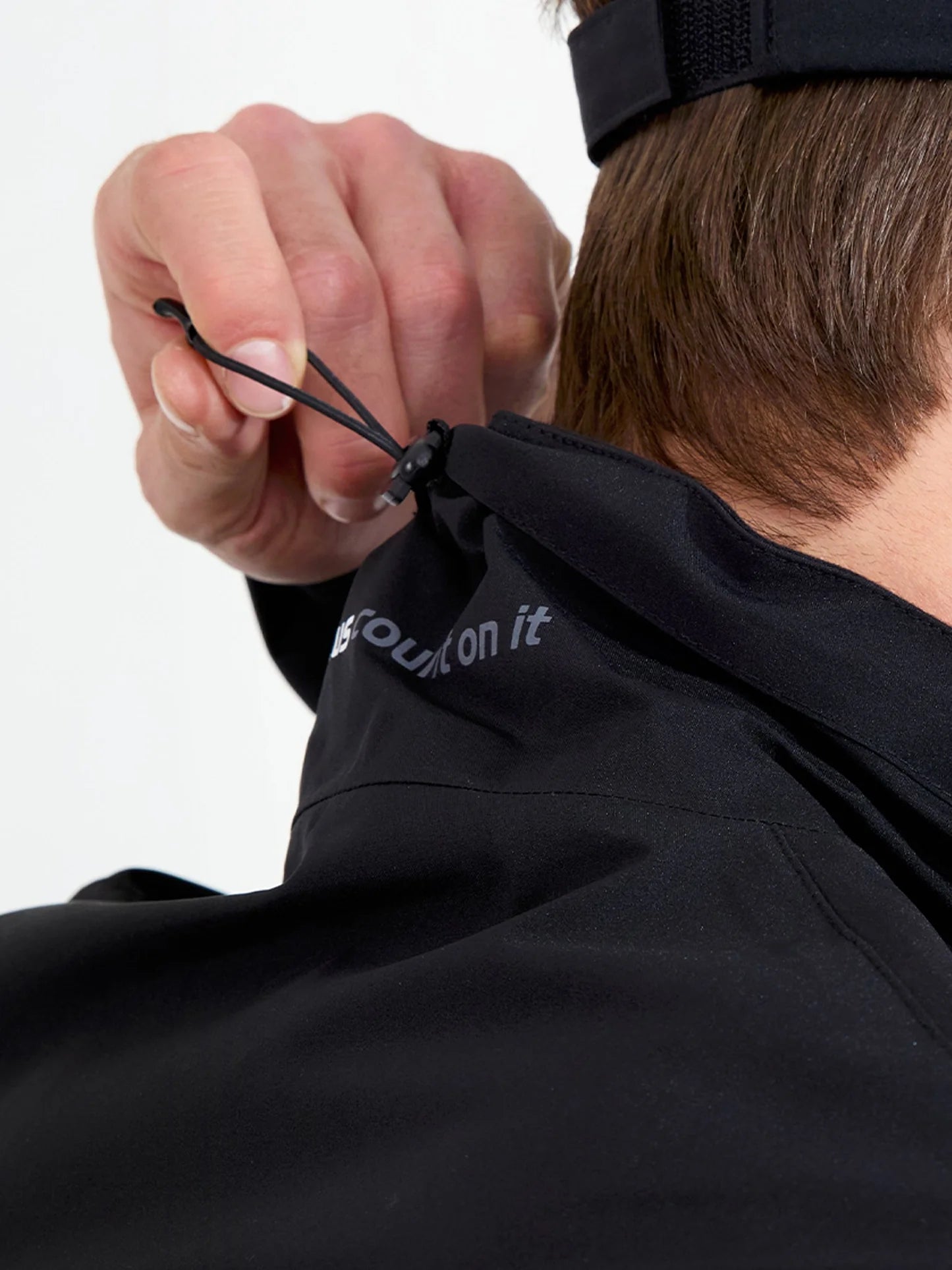 Mens Links stretch rainjacket - black