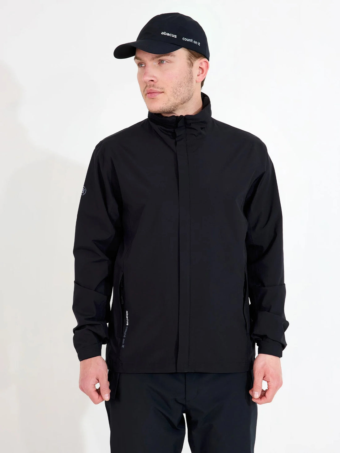 Mens Links stretch rainjacket - black