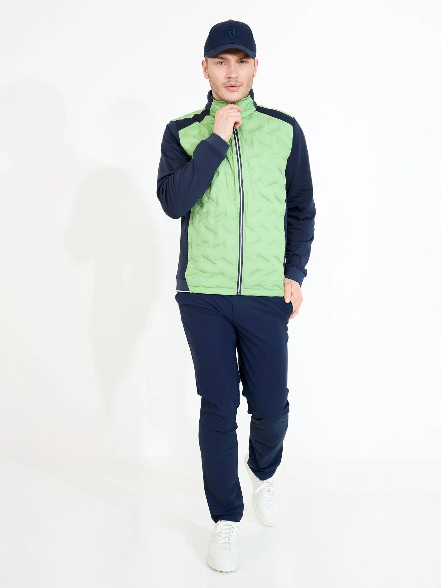 Mens Portrush hybrid jacket - apple/navy