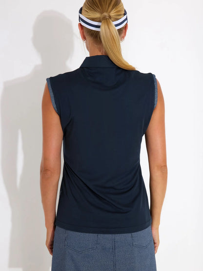 Lds Bovey drycool sleeveless - navy
