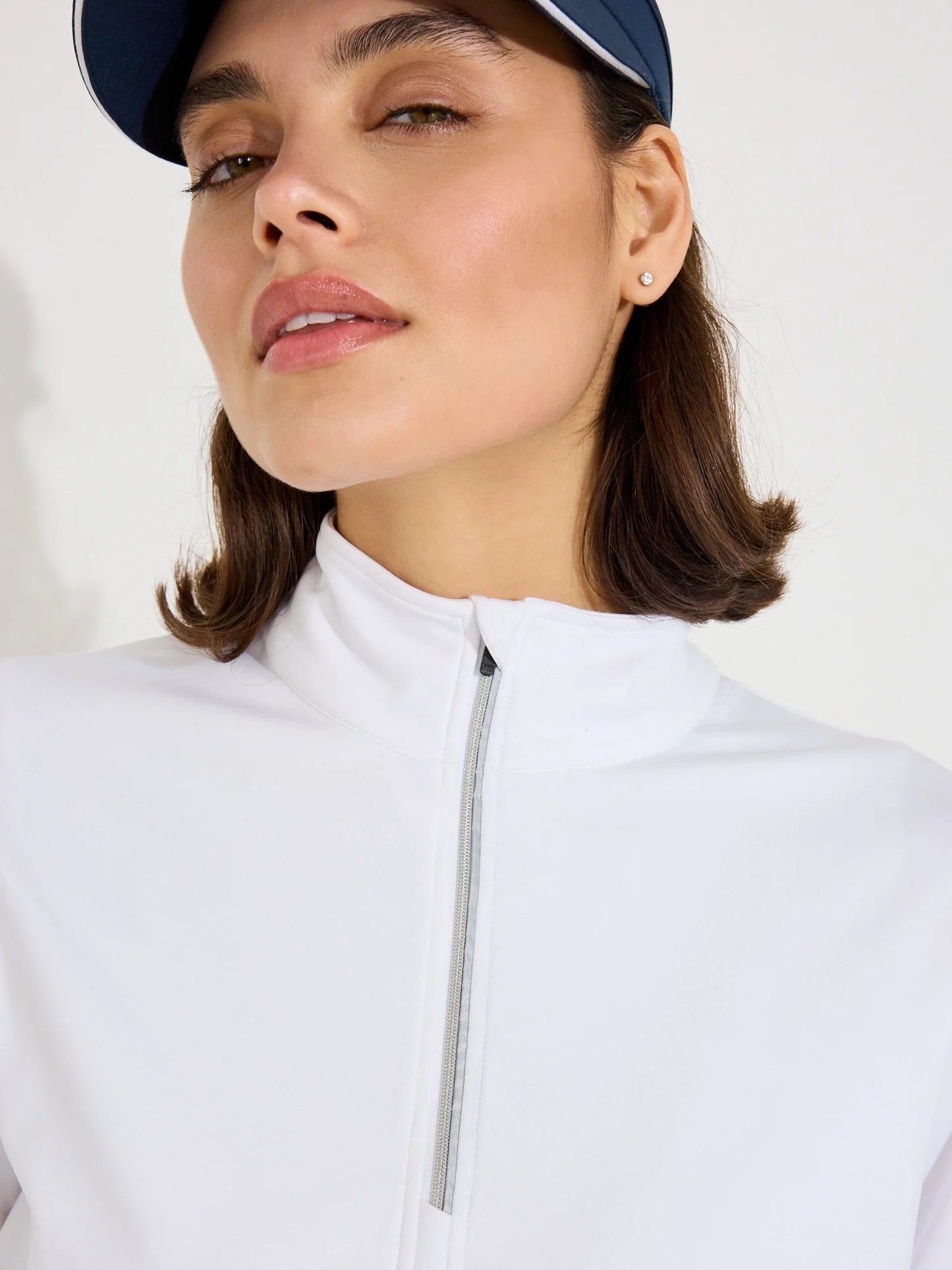 Lds Cradoc halfzip fleece - white