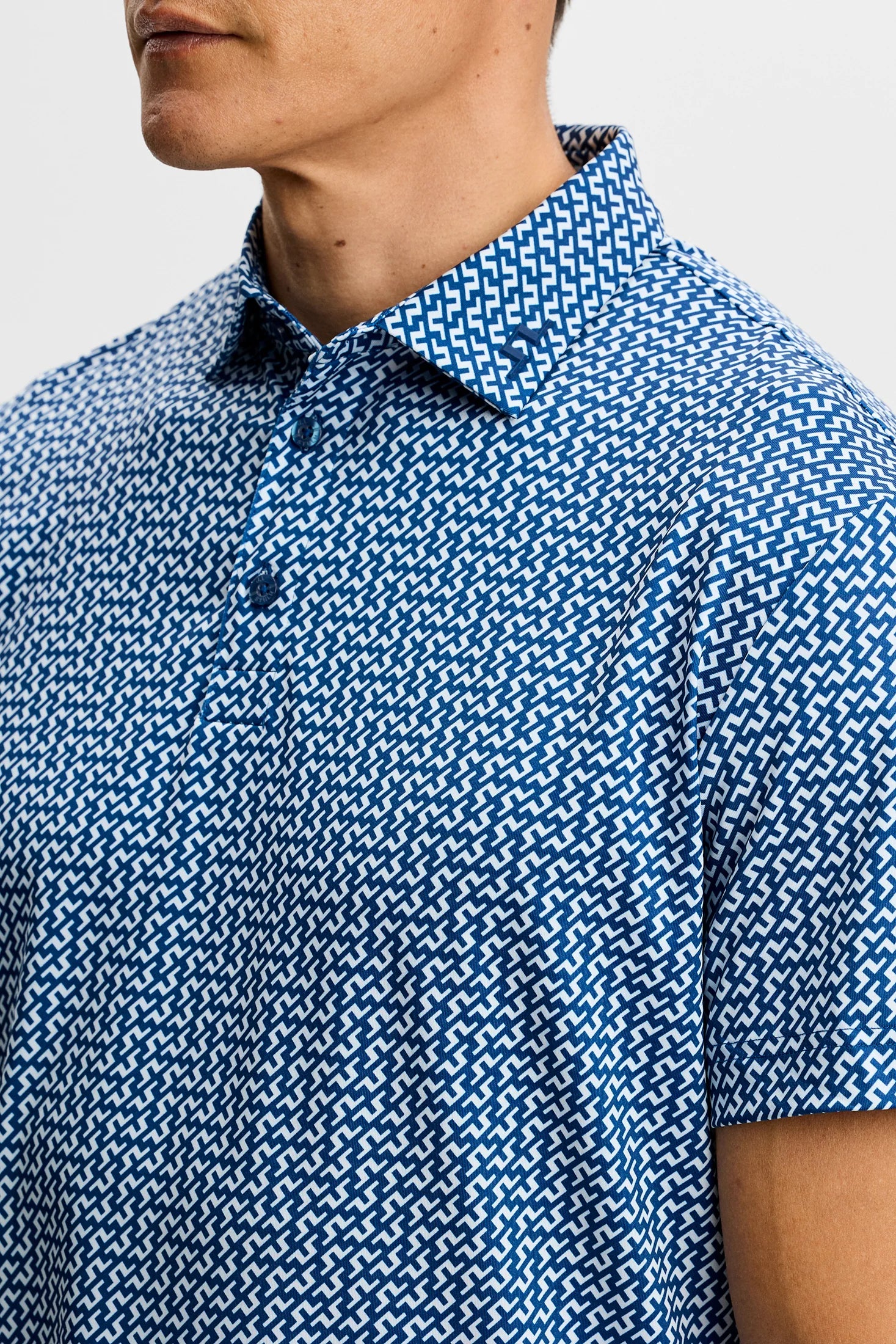 Bala Print Polo - Bias Bridge Estate Sky S