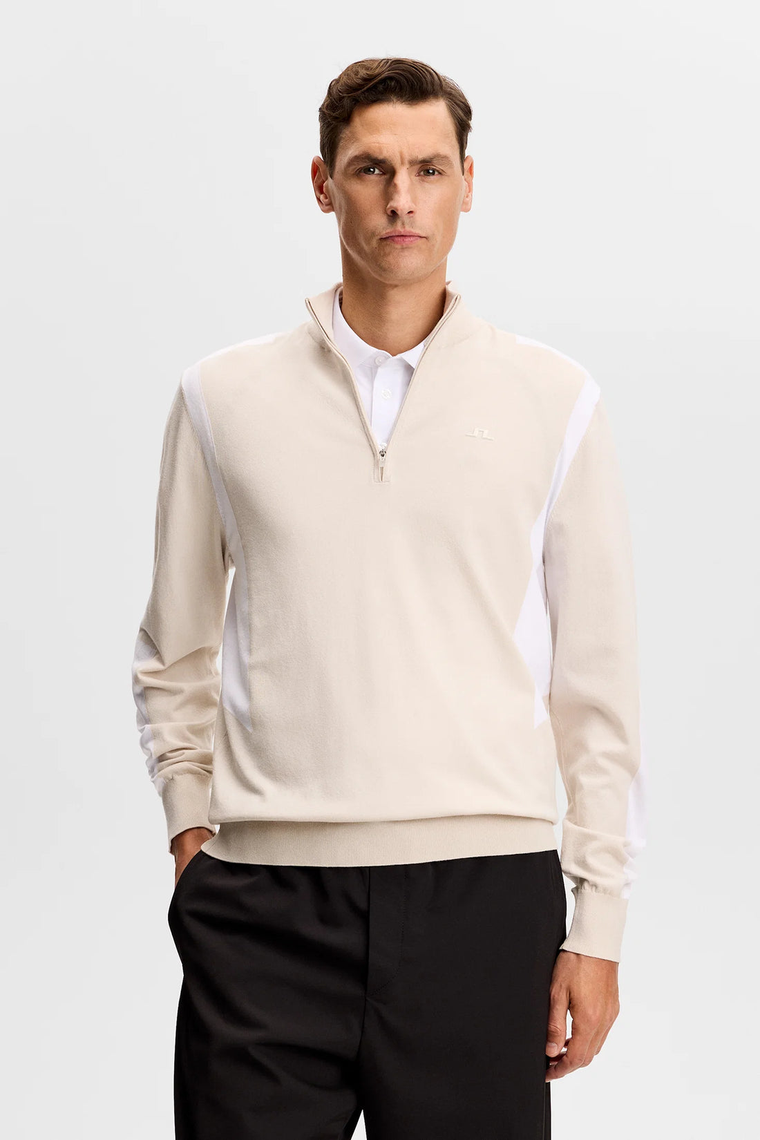 Kendrick Knitted Zip Sweater - Moonbeam