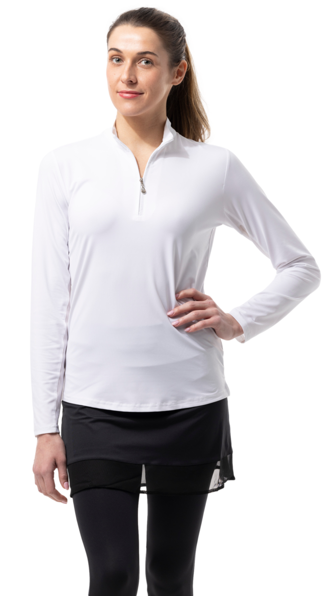 Sunglow L/S Solid Mock with Mesh