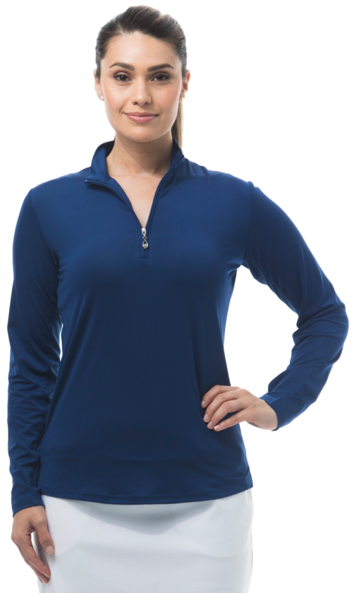 Sunglow L/S Solid Mock with Mesh