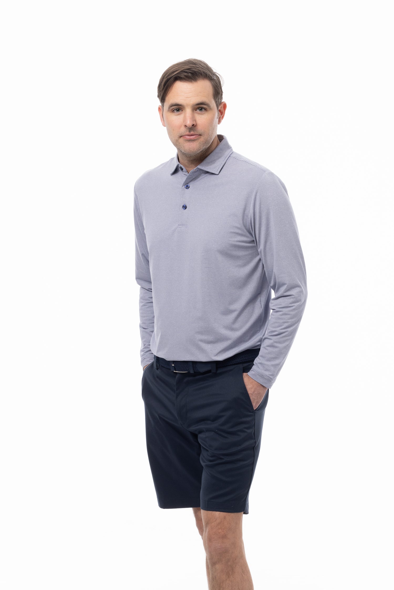 SOLMELANGE L/S MINI MELANGE STRIPE - NAVW
