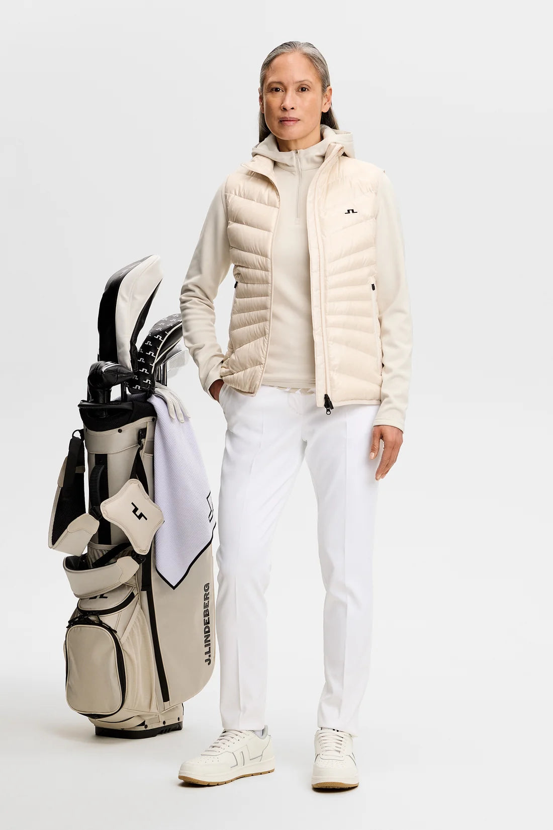 Aerielle Quarter Zip Hood - Moonbeam