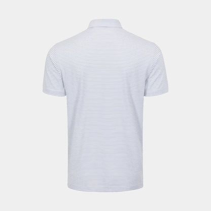 Helsby Pinstripe Jersey Performance Polo - White/Halo