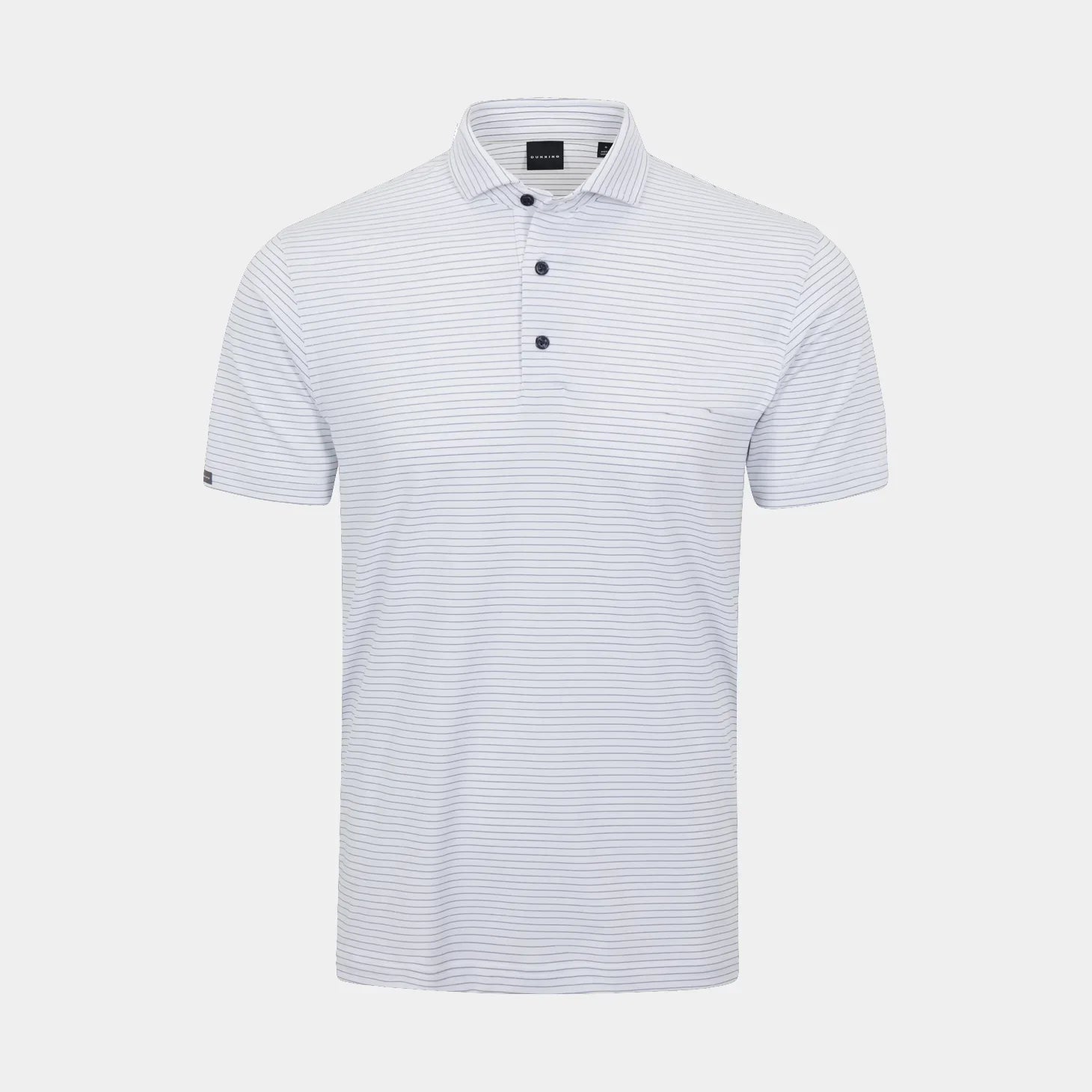 Helsby Pinstripe Jersey Performance Polo - White/Halo