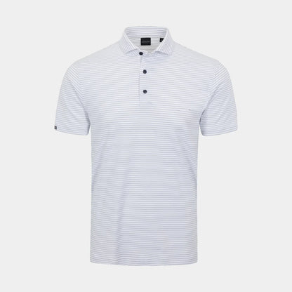 Helsby Pinstripe Jersey Performance Polo - White/Halo