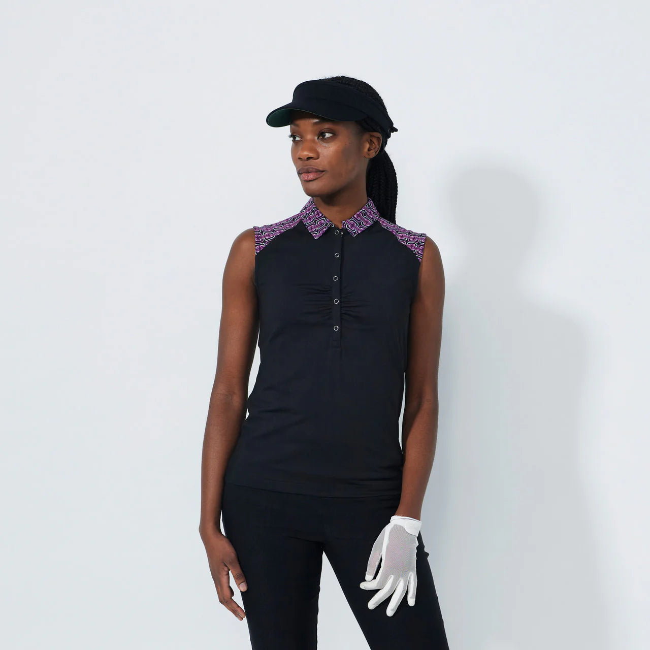 Gathered SL Polo shirt - Black