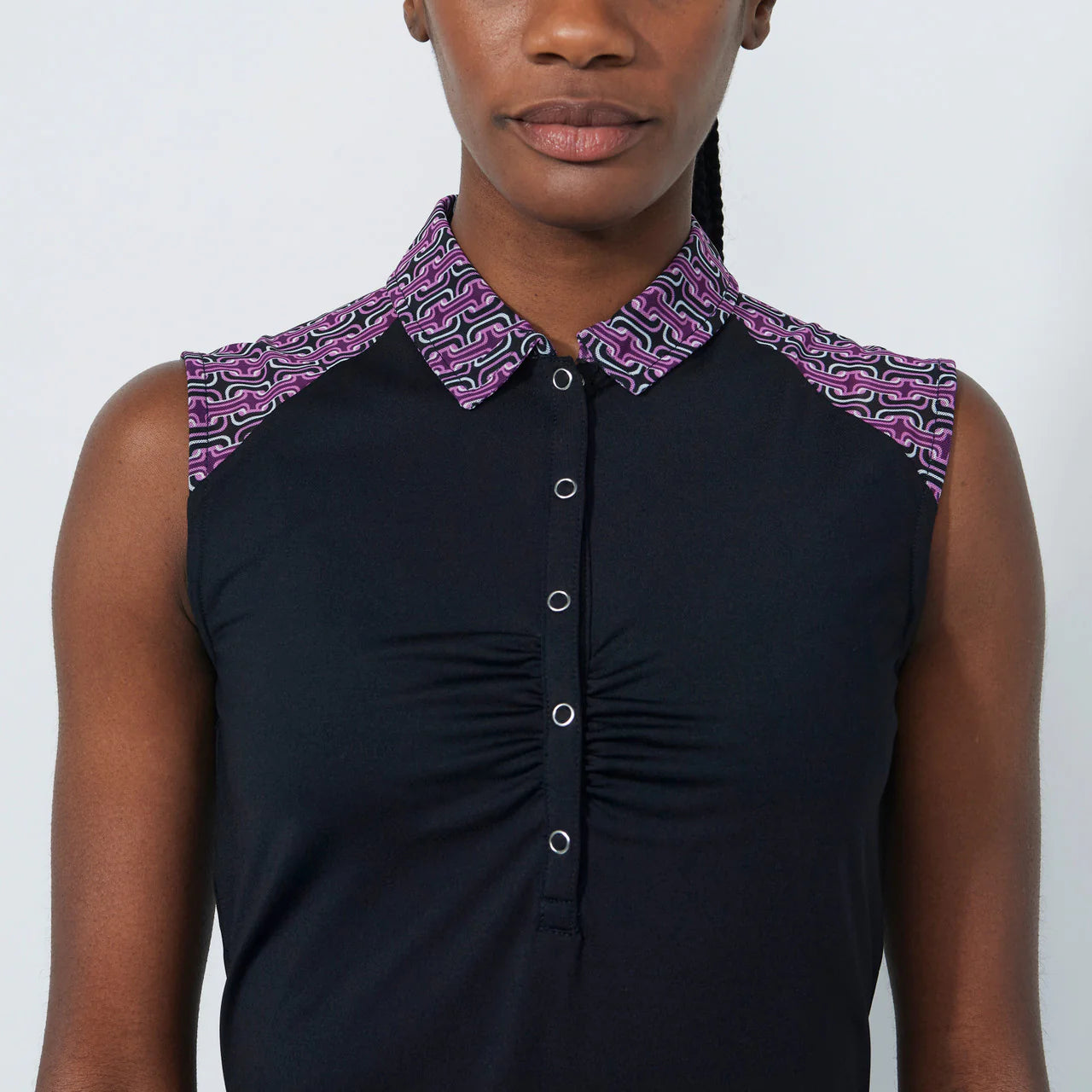 Gathered SL Polo shirt - Black