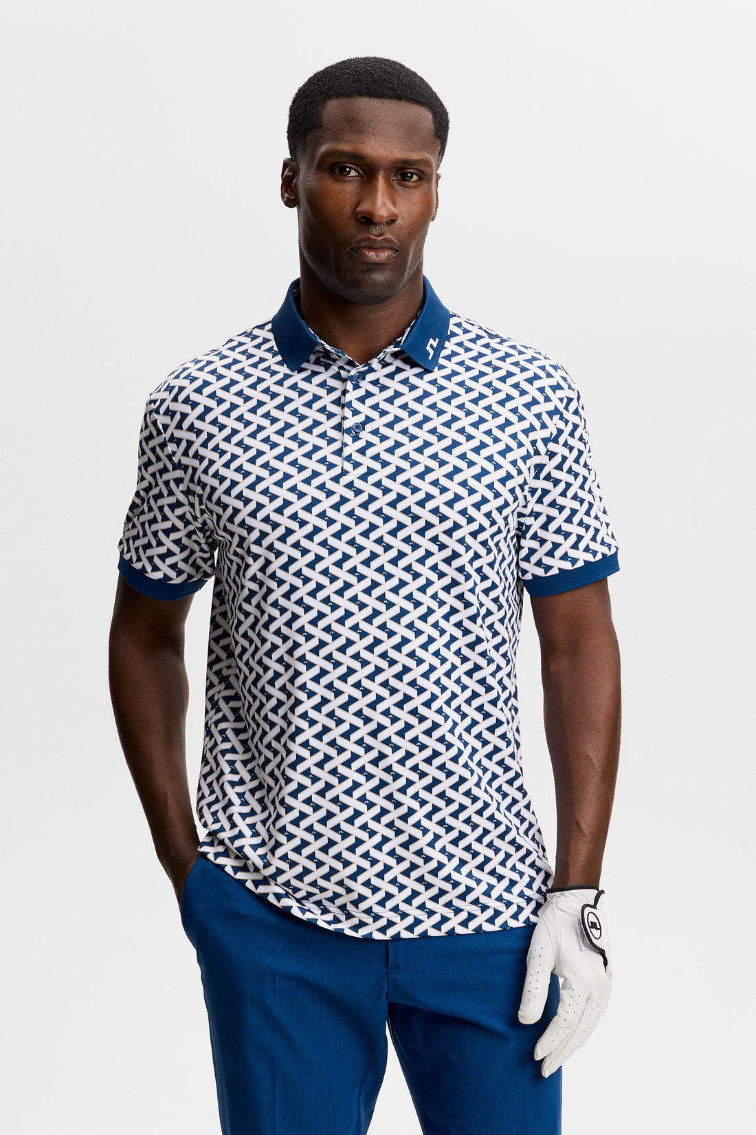 Tour Tech Print Polo - Ladder Estate White S