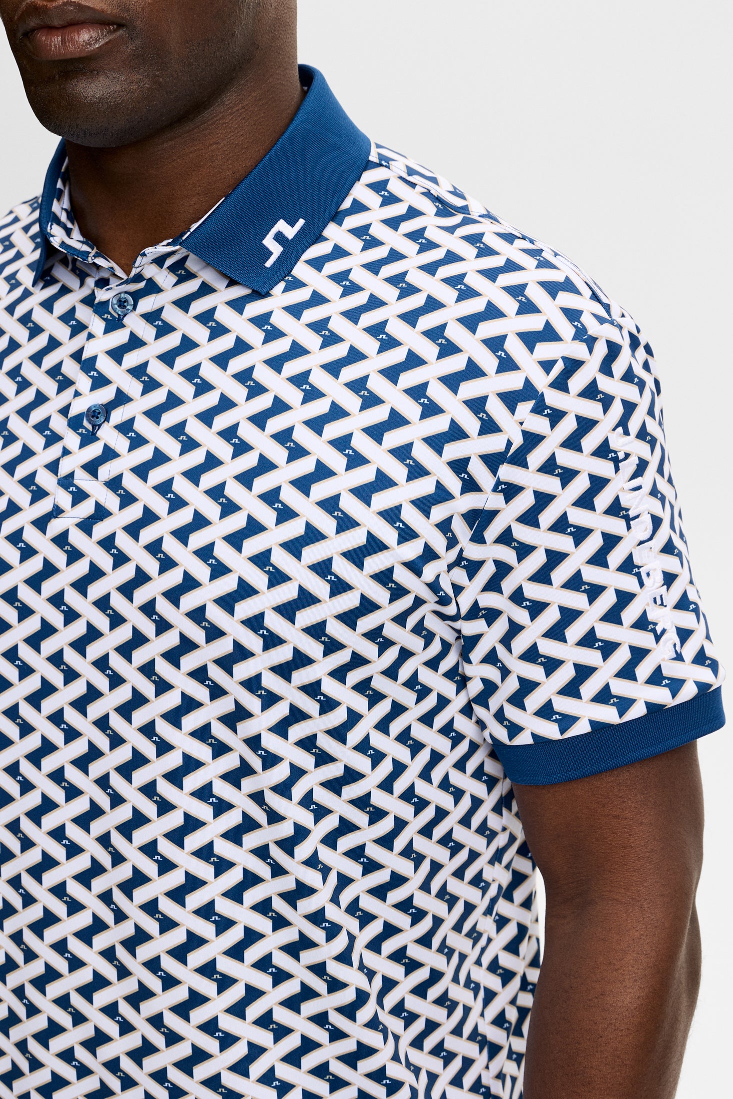Tour Tech Print Polo - Ladder Estate White S