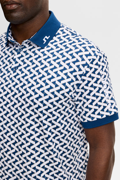 Tour Tech Print Polo - Ladder Estate White S