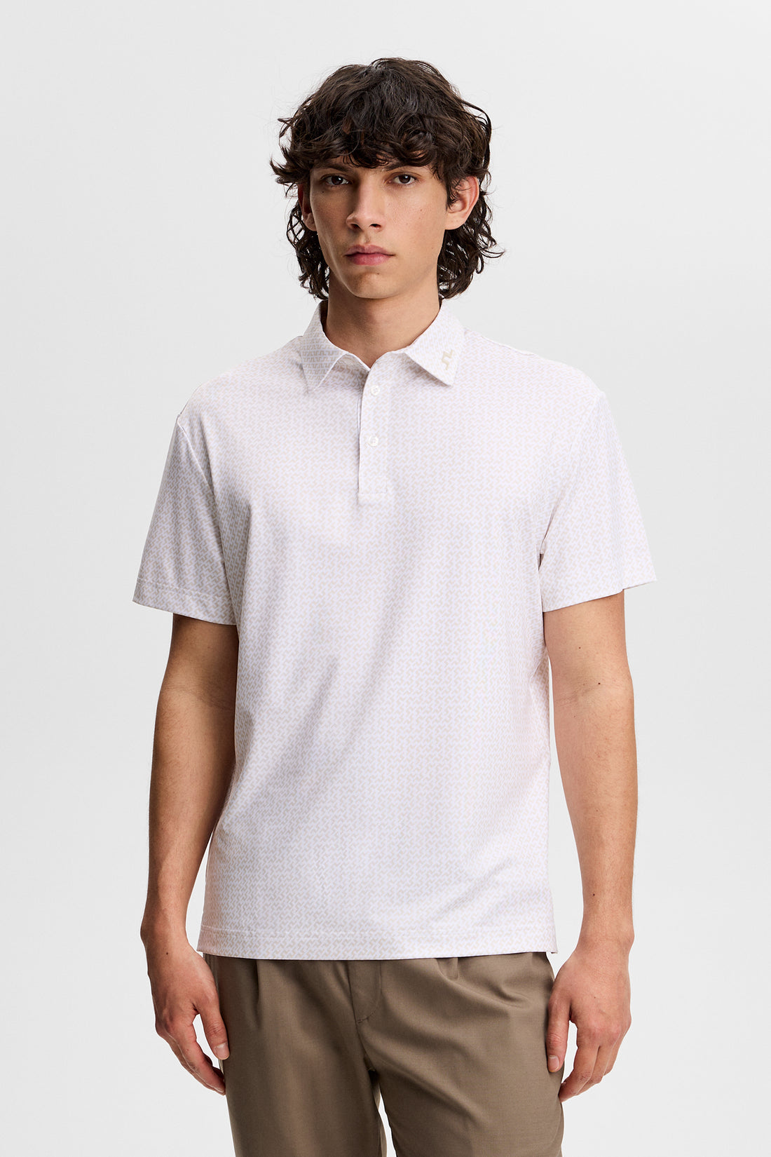 Bala Print Polo - Bias Bridge White Moonbeam S