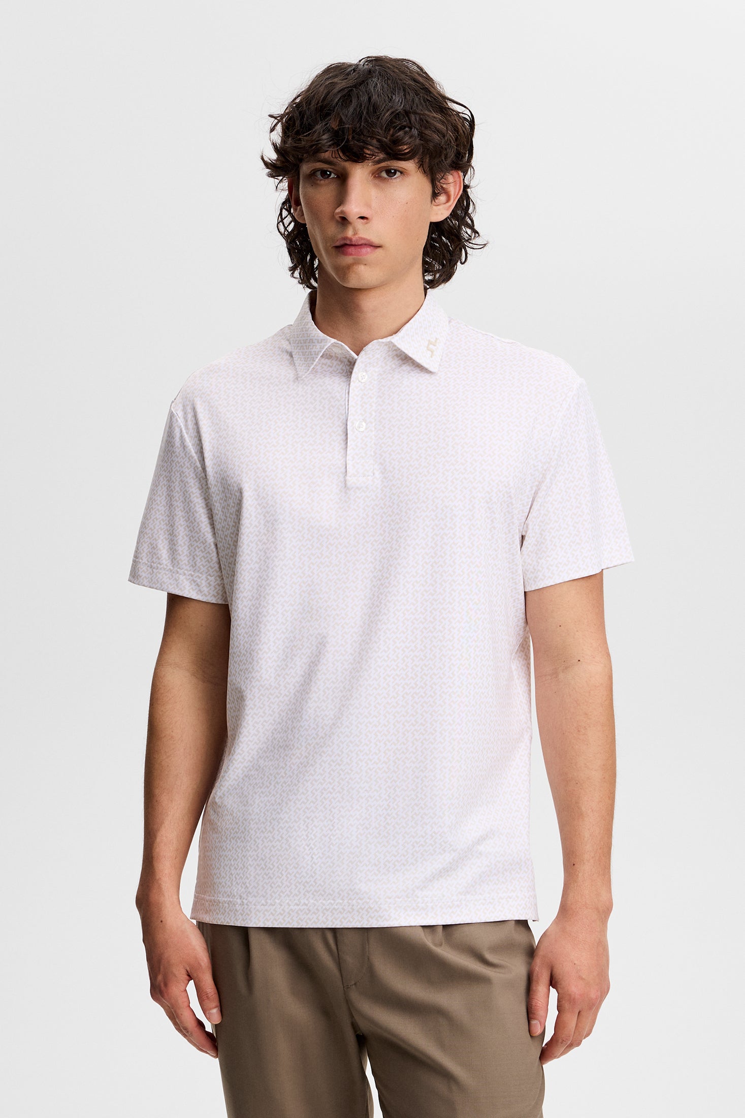 Bala Print Polo - Bias Bridge White Moonbeam S