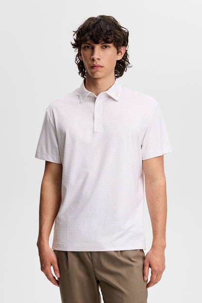 Bala Print Polo - Bias Bridge White Moonbeam S